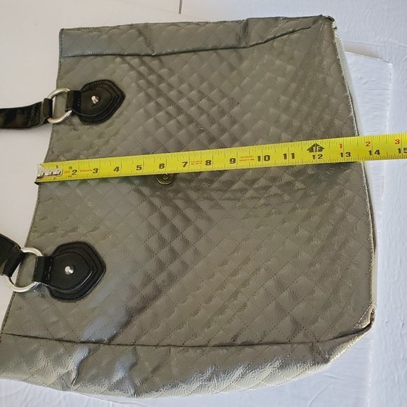 GUESS Grey Patent Wall Street Tote Bag - Picture 14 of 16